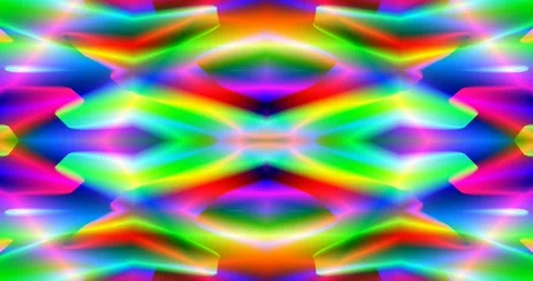 Seamless Loop of Iridescent Fluorescent Complex Symmetric Pattern Loop Stock Footage 164129883