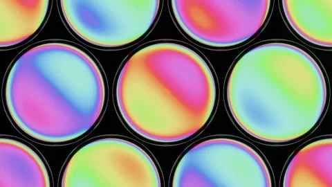 Seamless loop of iridescent metallic spheres geometric pattern animation Stock Footage 340005575