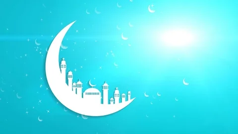 Seamless loop Islamic ramadan in white moon shape. Stock Footage 79278409