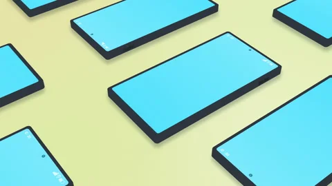 Seamless Loop Isomatic Smart Phone factory Technology Pattern Background Stock Footage 197627497