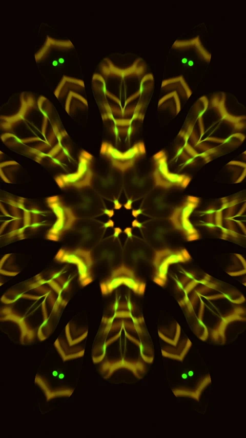 Seamless loop kaleidoscope motion on dark background Stock Footage 331648028