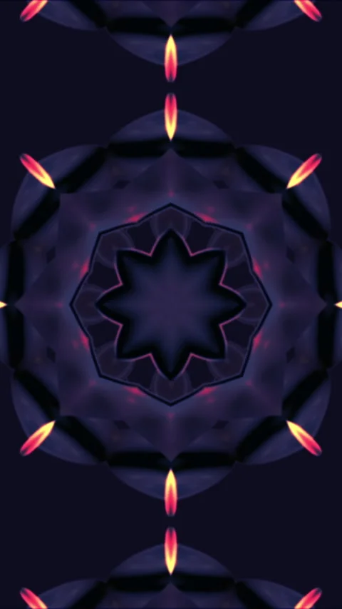 Seamless loop kaleidoscope motion on dark background  Stock Footage 331648911