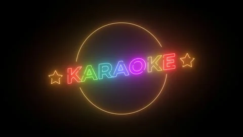 Seamless Loop KARAOKE Text Neon Sign Light Symbol Billboard LED Stock Footage 231007870