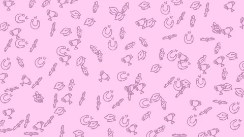 Seamless loop of luck symbols animation on pink background 스톡 동영상 328566321