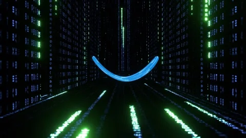 Seamless loop of meta logo, immersive interactive virtual world with Stock Footage 243894952