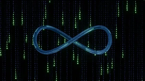 Seamless loop of Metaverse logo, immersive interactive virtual world with Stock Footage 240410770