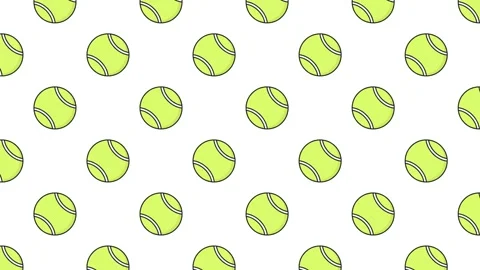 Seamless loop of minimalist 2D tennis balls Stock Footage 327808307
