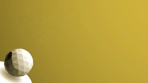 Seamless loop of a minimalist 3D sphere on a golden yellow background Stock Footage 345144040