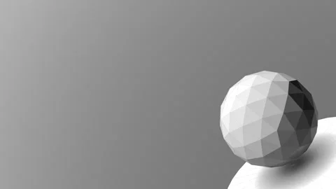 Seamless loop of a minimalist 3D sphere on a neutral grey background Stock Footage 345144083