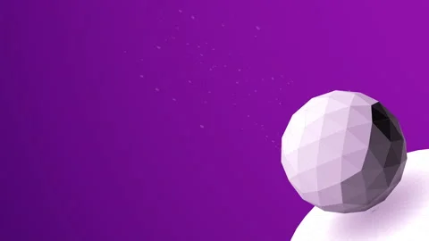 Seamless loop of a minimalist 3D sphere on a purple background Stock Footage 345144362
