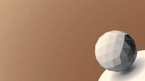 Seamless loop of a minimalist 3D sphere on a warm brown background Stock Footage 345144404