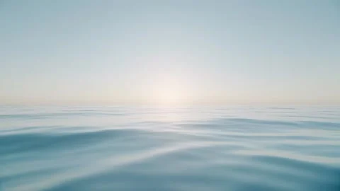 Seamless loop, Minimalist seascape scene, Soft waves, Clean horizon Stock Footage 323000647