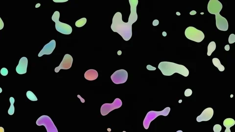 Seamless Loop of Morphing Holographic Liquid Blobs on Black Background Vídeos de archivo 346636218