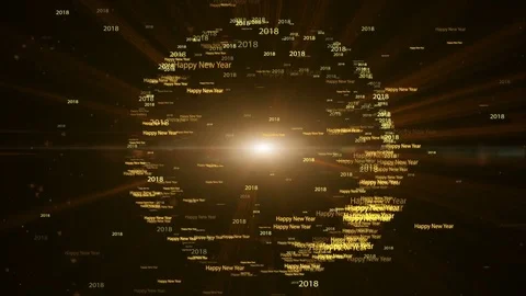 Seamless loop,  motion background, 2018 Happy New Year  circle shape. Stock Footage 79269976