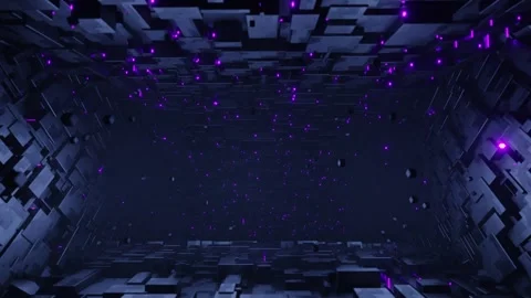 Seamless loop motion graphic of flying into rectangular tech tunnel 스톡 동영상 273460311