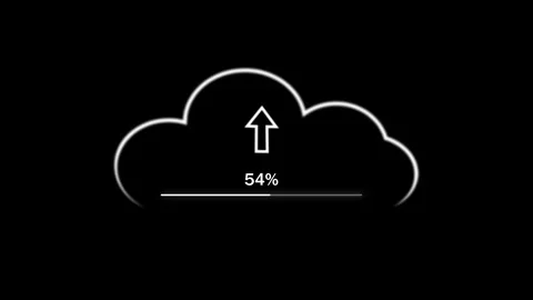 Seamless loop motion graphics of cloud data transfer progress bar and digit.. Stock Footage 313430588