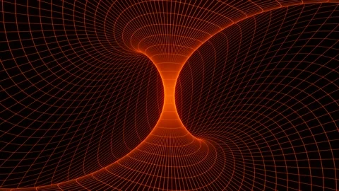 Seamless loop motion sci-fi spacetime warped grid wormhole Stock Footage 165587803