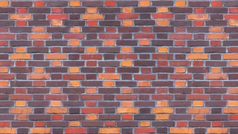 Seamless loop movement of brickwork using bricks with different colors. Stock Footage 147393784