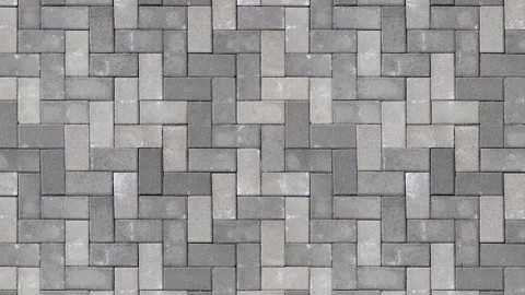 Seamless loop movement of gray paving slabs. Pattern of gray sidewalk tiles Stock Footage 147393692