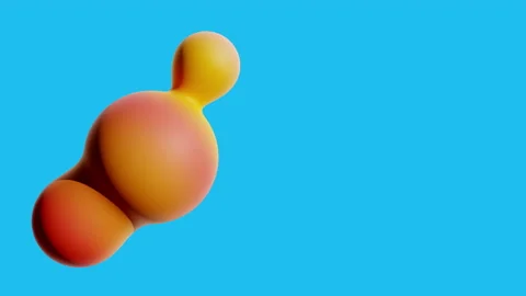 Seamless loop moving fluid spheres merging with copy space and blue background. Stock Footage 207005146