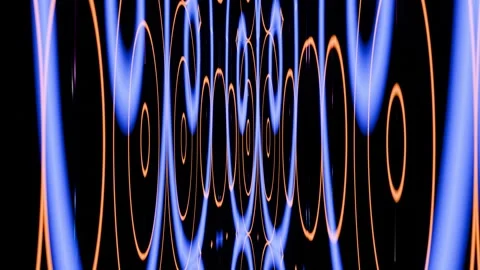 Seamless loop Moving random purple orange circles. Psychedelic wavy animated Video stock 268728054