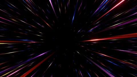 Seamless Loop Multicolor Light Rays Animation Vídeo Stock 343828185