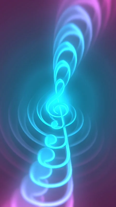 Seamless Loop of a Musical Clef Note Symbol on a Vertical Background Stock-Footage 264028430
