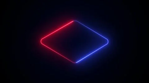 Seamless Loop Neon Frame with Red and Blue Glow on a Dark Background Stock Footage 311108379