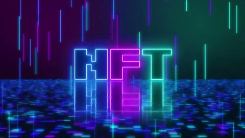 Seamless Loop of NFT non-fungible token concept Stock Footage 183265979