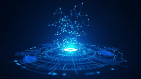 Seamless loop of nodes and lines forming a digital web. Looping move. Stock Footage 315971726