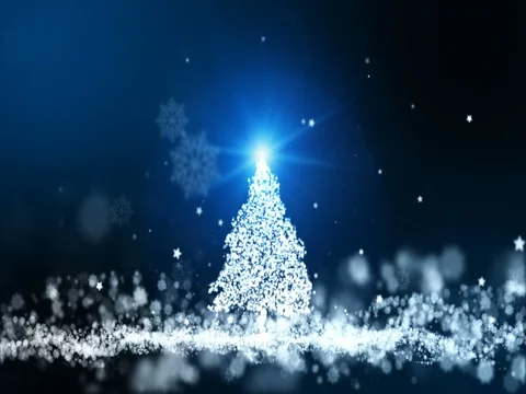 Seamless loop,  The particle merges into a Christmas tree shape. Stock Footage 80775357