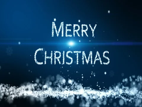 Seamless loop,  The particle merges into a Merry Christmas with light ray beam. Stock Footage 80775747