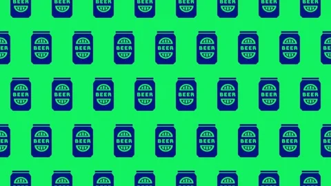Seamless loop pattern of Beer can icons on a green screen Stock Footage 280438943