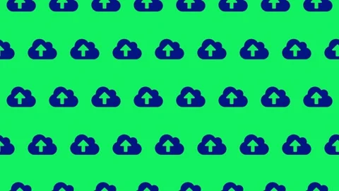 Seamless loop pattern of cloud icons on a Green Screen Stock Footage 286757453