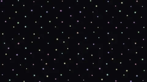 Seamless Loop Pattern Of Drifting Multicolored  Stars Across A Dark Background Stock Footage 332006853