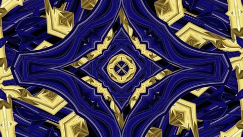 Seamless Loop Of Pattern Embossed 3D Kaleidoscope Abstract Background Stock Footage 199715665