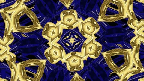 Seamless Loop Of Pattern Embossed 3D Kaleidoscope Abstract Background Stock Footage 199715805