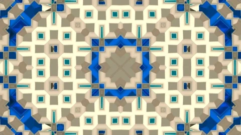 Seamless Loop Of Pattern Embossed 3D Kaleidoscope Abstract Background Stock Footage 199720690