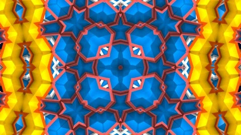 Seamless Loop Of Pattern Embossed 3D Kaleidoscope Abstract Background Stock Footage 199725802
