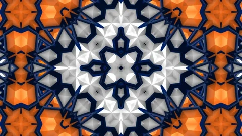 Seamless Loop Of Pattern Embossed 3D Kaleidoscope Abstract Background Stock Footage 199725836