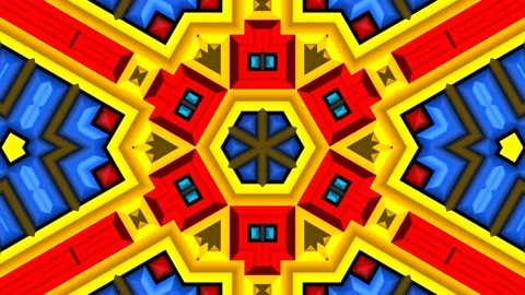 Seamless Loop Of Pattern Embossed 3D Kaleidoscope Abstract Background Stock Footage 199731113