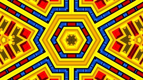 Seamless Loop Of Pattern Embossed 3D Kaleidoscope Abstract Background Stock Footage 199731132