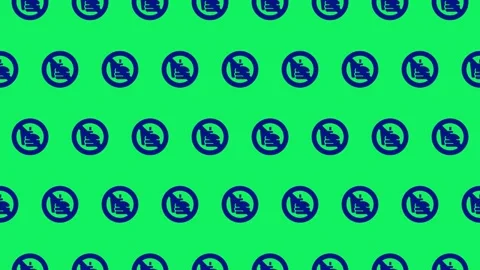 Seamless loop pattern of food and drink icons with no symbol on a green screen Video stock 279520608