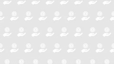 Seamless loop pattern of hands holding US dollar icons on a black background Stock Footage 327879461