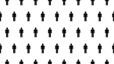 Seamless loop pattern of Human (Man) icons on a white background Stock Footage 279520380