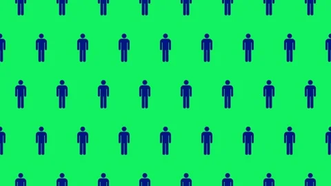 Seamless loop pattern of Human (Man) icons on a Green Screen Stock Footage 279520383