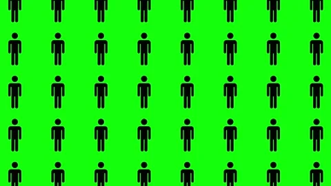 Seamless loop pattern of “Men” icons on green background. Stock Footage 297302326