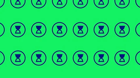 A seamless loop pattern of navy hourglasses on a green screen Stock Footage 284905950