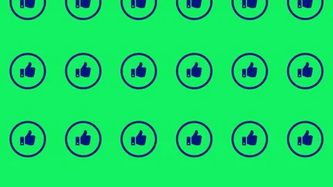 A seamless loop pattern of navy thumbs-up (like) on a green screen Stock Footage 283145200