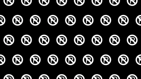Seamless loop pattern of Parking icons on a black background Video stock 291594861